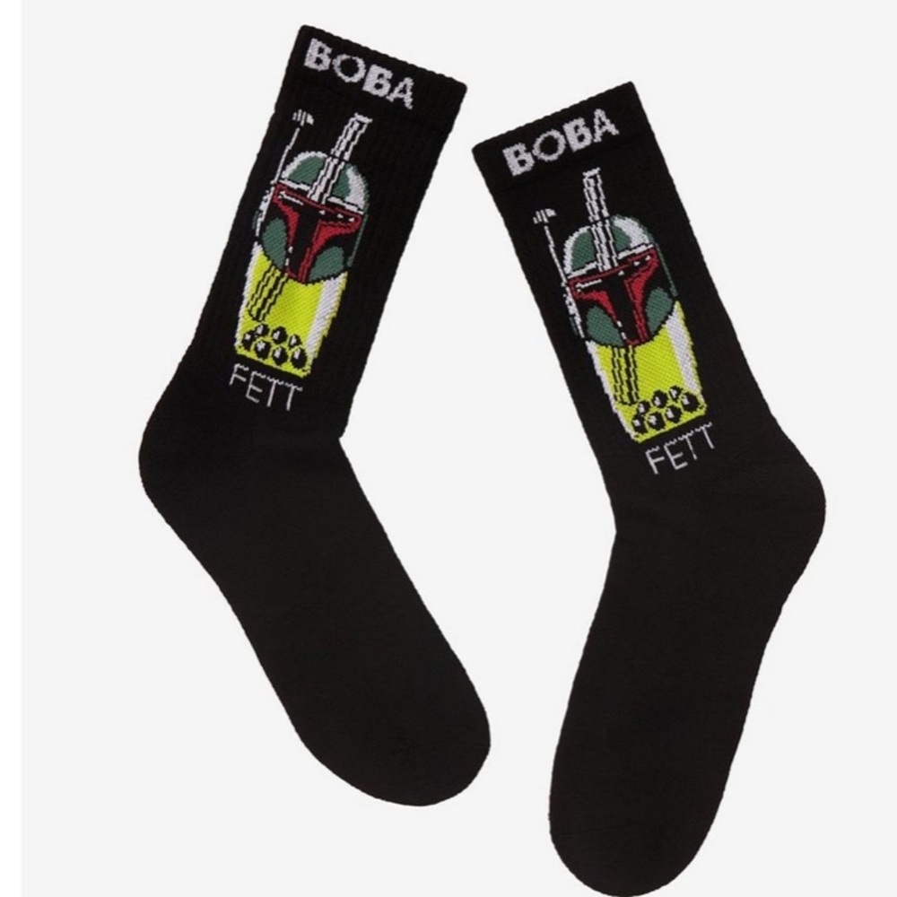 2/$12🖤Star Wars Boba Fett Drink Crew Socks Hot‎ Topic🖤